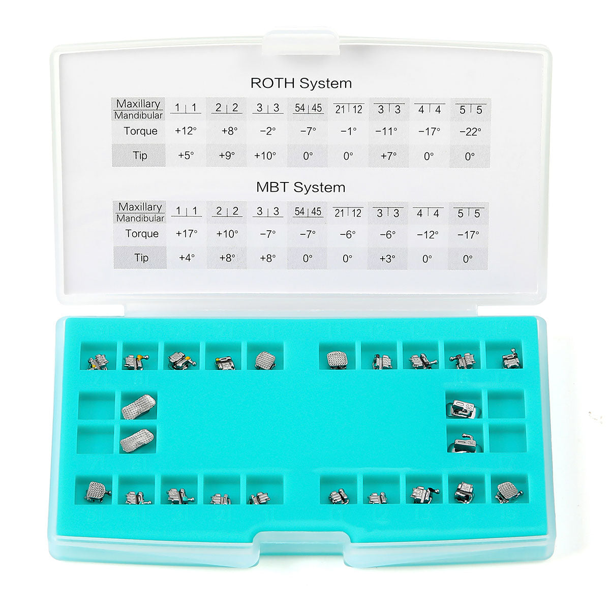 AZDENT Dental Metal Self-Ligating Brackets Mini Roth.022 Hooks 345 24/Kit - azdentall.com