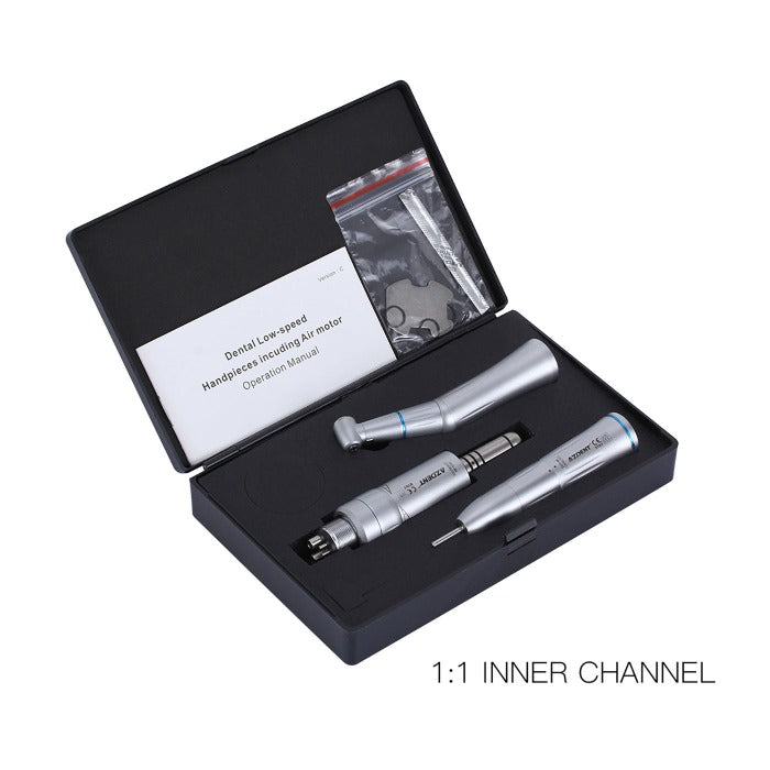 AZDENT 1:1 Slow Speed Handpiece & Air Motor Set With Internal Water Spray - azdentall.com