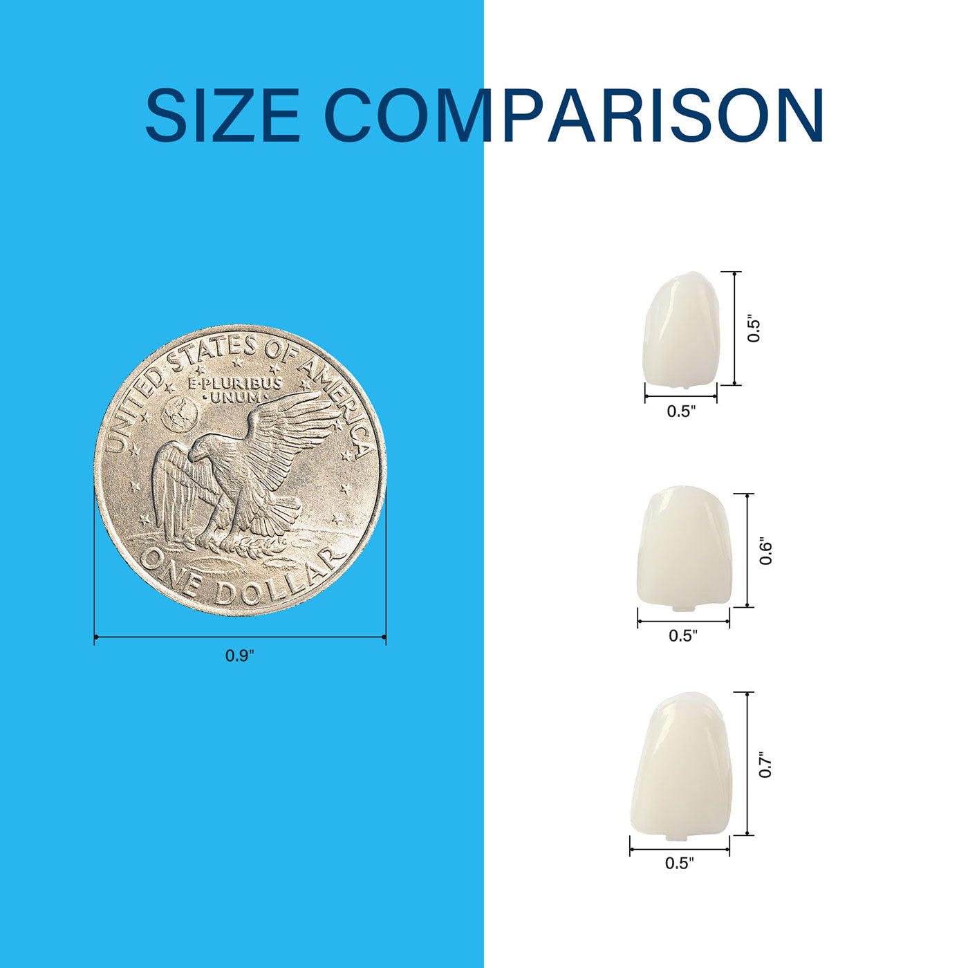 Dental Temporary Crown for Anterior Front Teeth 3 Sizes Mixed 22#23#24#