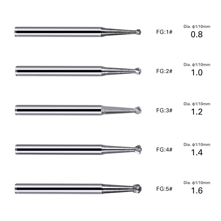 Dental FG #1 Round Carbide Bur 10pcs/Box -azdentall.com