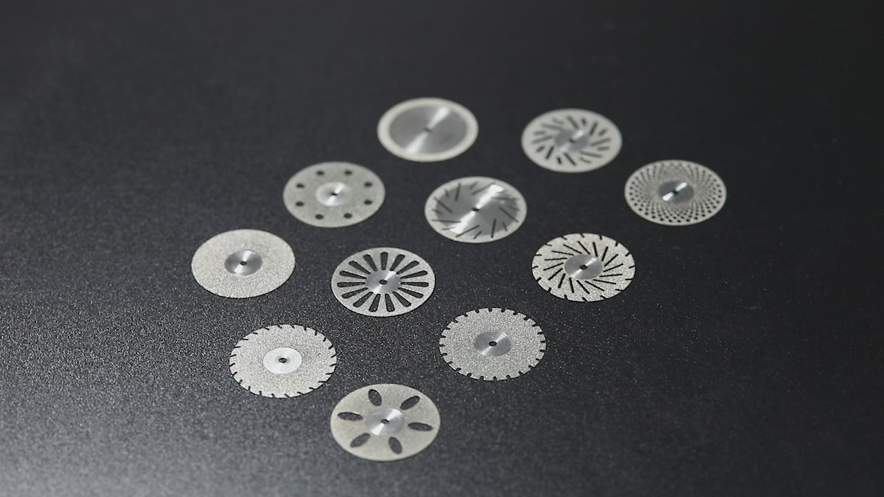 Load video: Dental Lab Thin Diamond Disc Cutting Double Side Disk Tool For Polisher Machine - azdentall.com