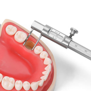 Dental Implant Measuring Gauge Orthodontic Sliding Caliper Double Scale Round 0-80mm