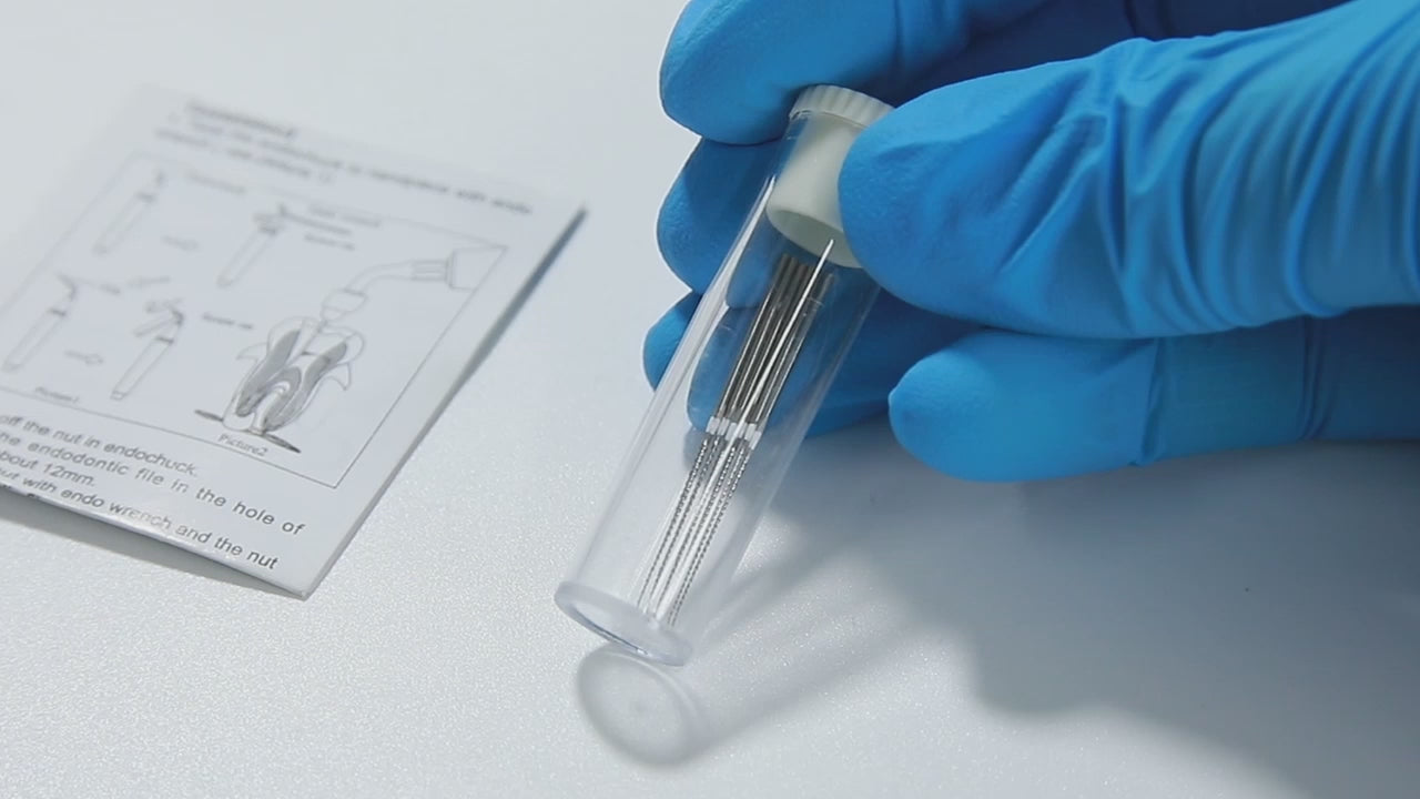 Load video: Dental Endodontic U Files Niti For Root Cleaning #15-40 6pcs/Pack - azdentall.com