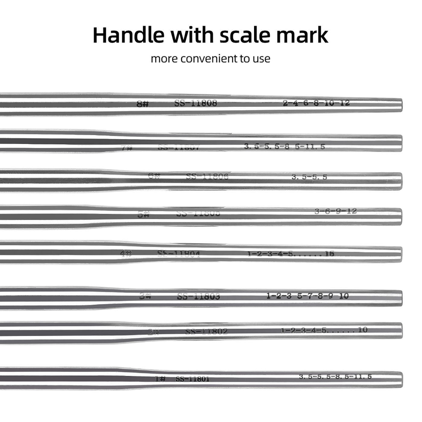 Dental Probe Graduated Periodontal Probe Scale Probe #1 #2 #3 #4 #5 #8 - azdentall.com