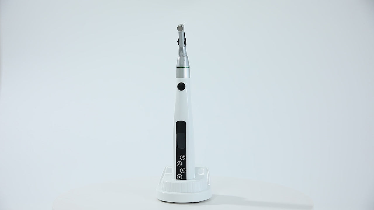 Load video: Dental Wireless Endo Motor with LED Light 360° Rotatable 10 Working Procedure With Reciprocation Function