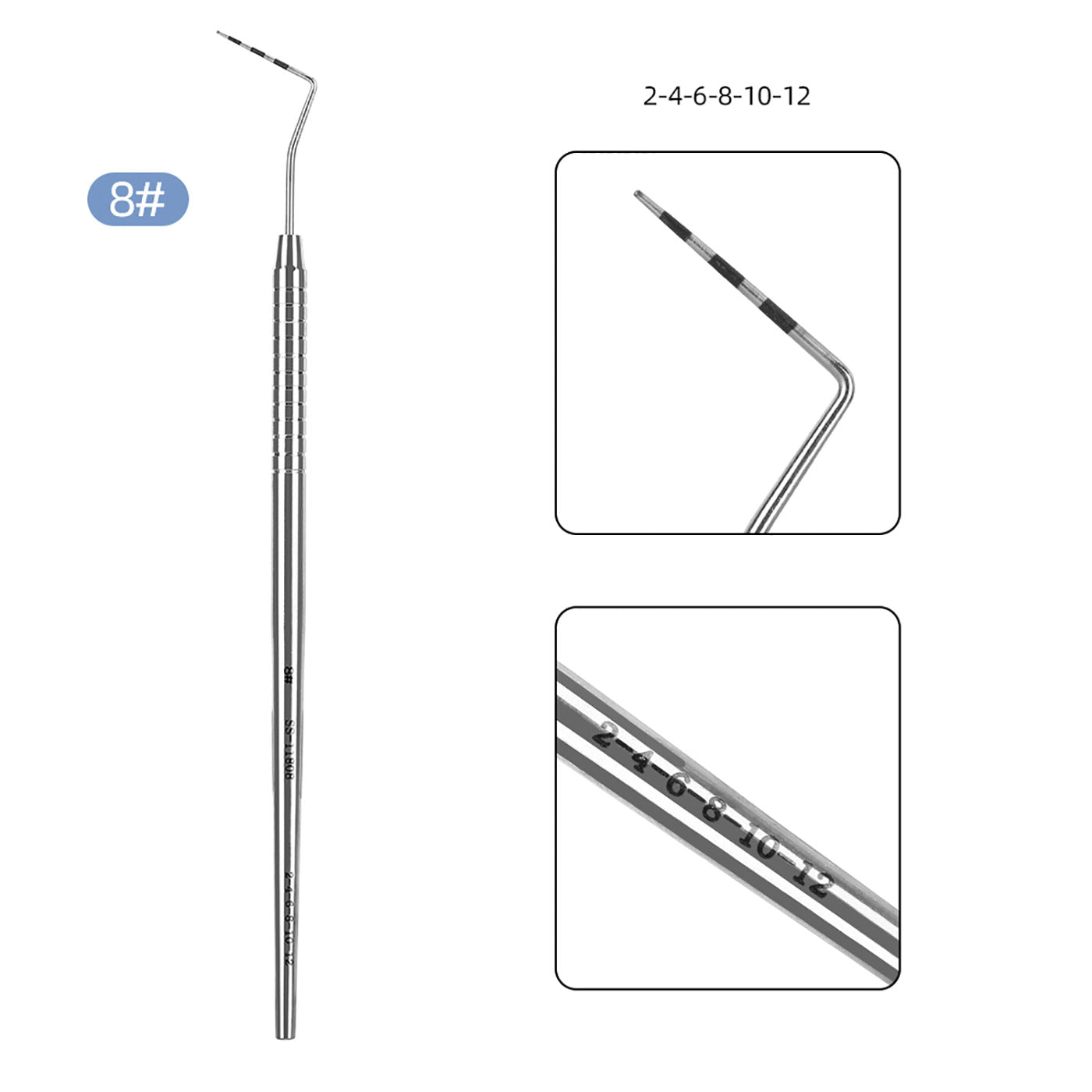 Dental Probe Graduated Periodontal Probe Scale Probe #8 - azdentall.com