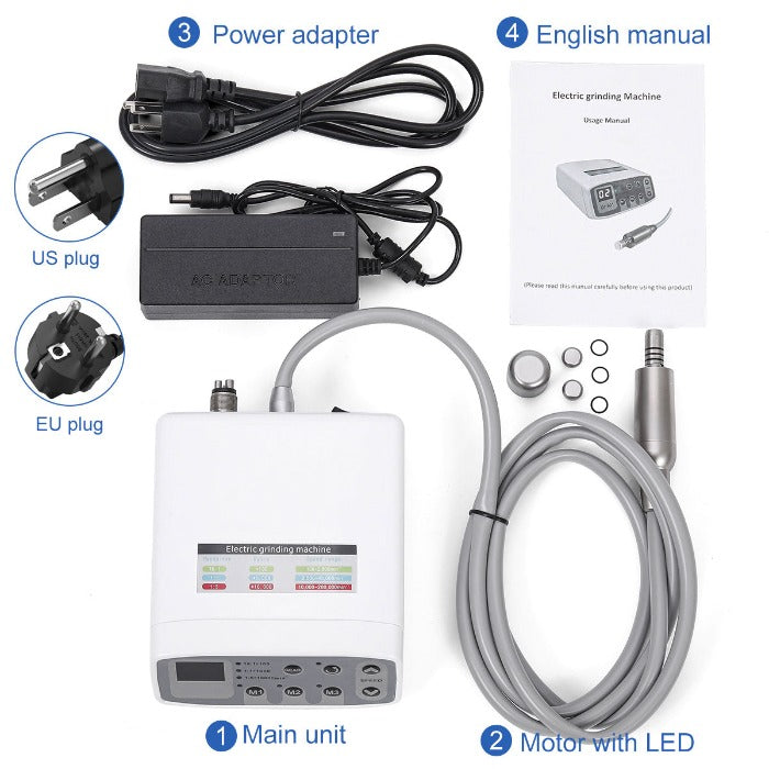 Dental LED Brushless Electric Micro Motor Internal Spray 1:1/1:5/16:1 4 Hole - azdentall.com 