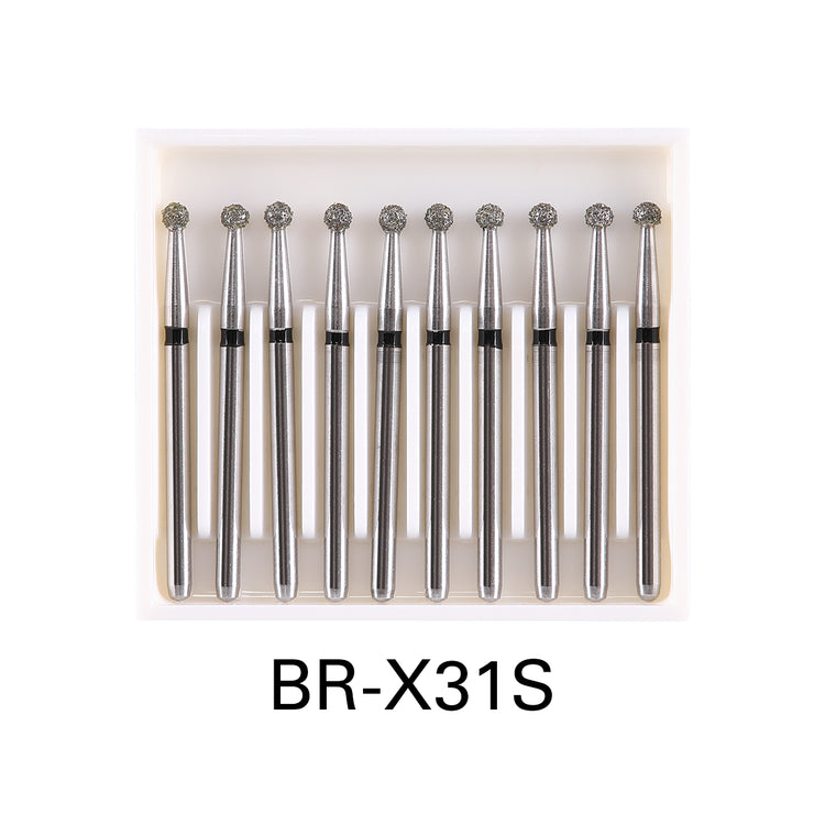 Dental Diamond Burs Drills Ball Round FG 1.6mm for High Speed Handpiece 10pcs/Pk-azdentall.com