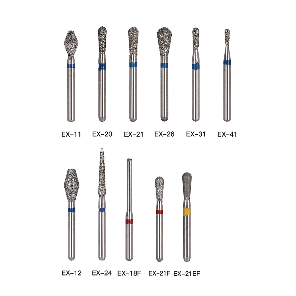 Osung FG FO-21 Flame Ogival End multi-use diamond burs, Extra Fine grit Osung FG FO-21 Flame Ogival End multi-use diamond burs, Extra Fine grit