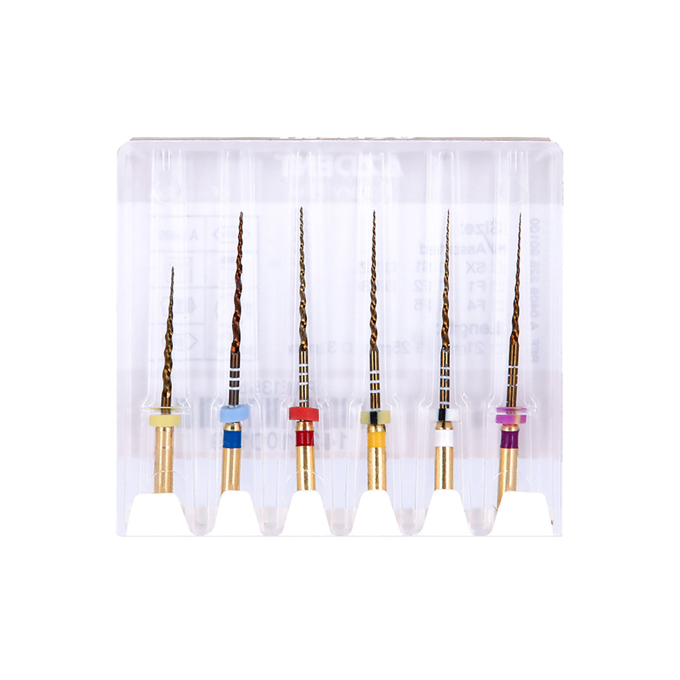 AZDENT Dental NiTi Rotary Engine Files 25mm Assorted SX-F3 Gold Taper 6pcs/Pk - azdentall.com