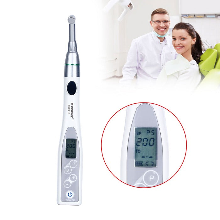 AZDENT Dental Mini Cordless Endo Motor Treatment ENDO-2 With 16:1 Contra Angle 9 Programs With Reciprocation Function-azdentall.com