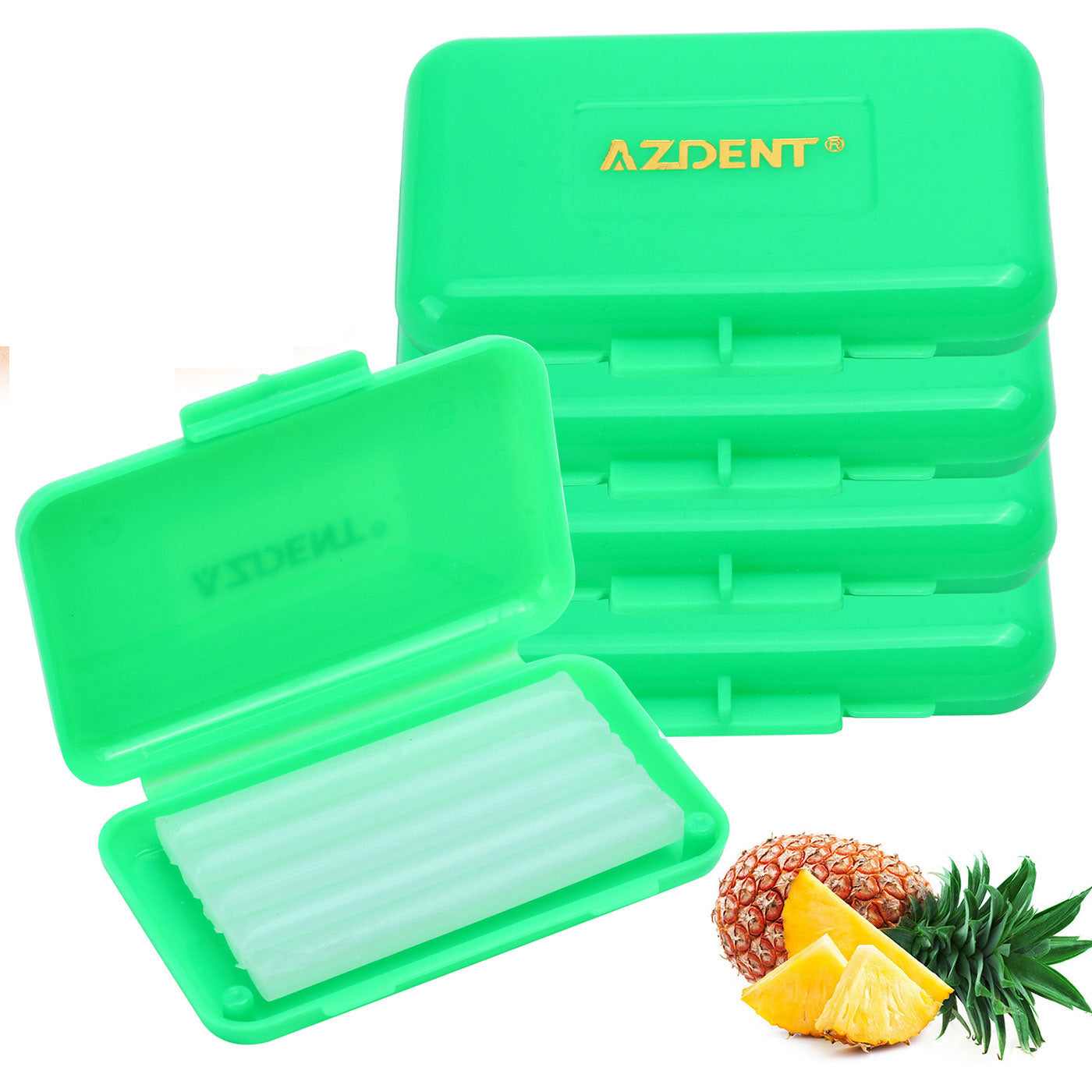 5 Boxes AZDENT Orthodontic Wax Scented Pineapple 5 Strips/Box. White Wax Strips - azdentall.com