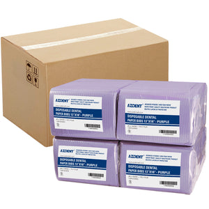 Light Purple Color AZDENT Dental Disposable Patient Bibs 13"x18" 2-Ply Paper/1-Ply Poly 500pcs/Cs - azdentall.com