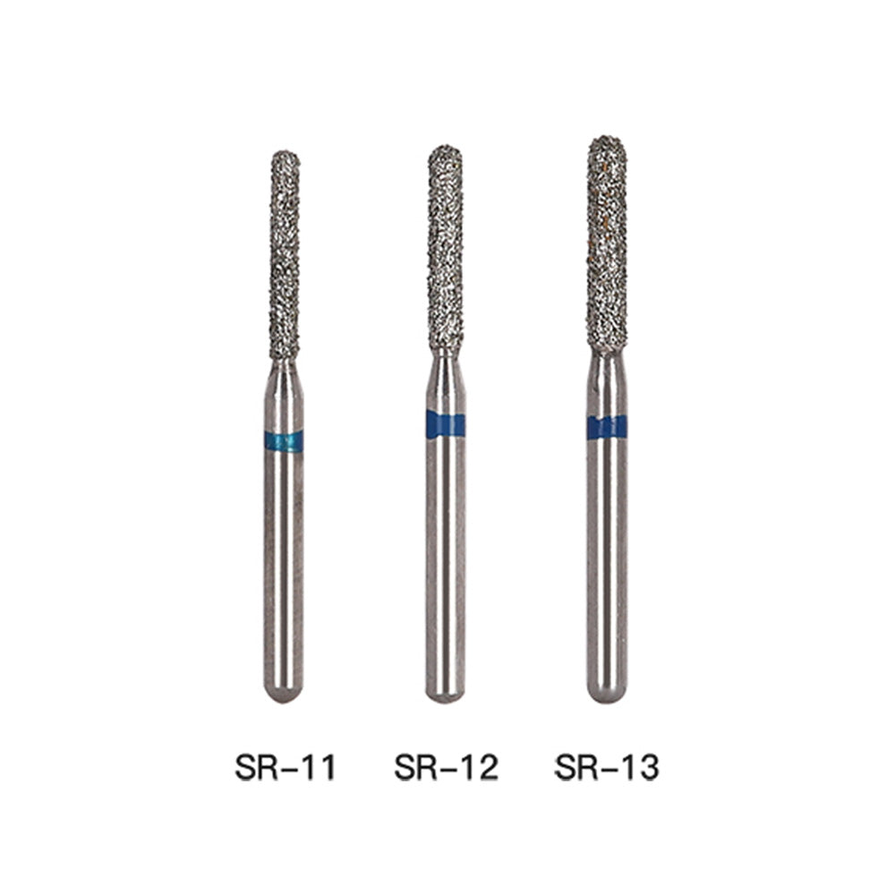 AZDENT Diamond Bur SR Series Full Size Round End Cylinder 5pcs/Pack-azdentall.com