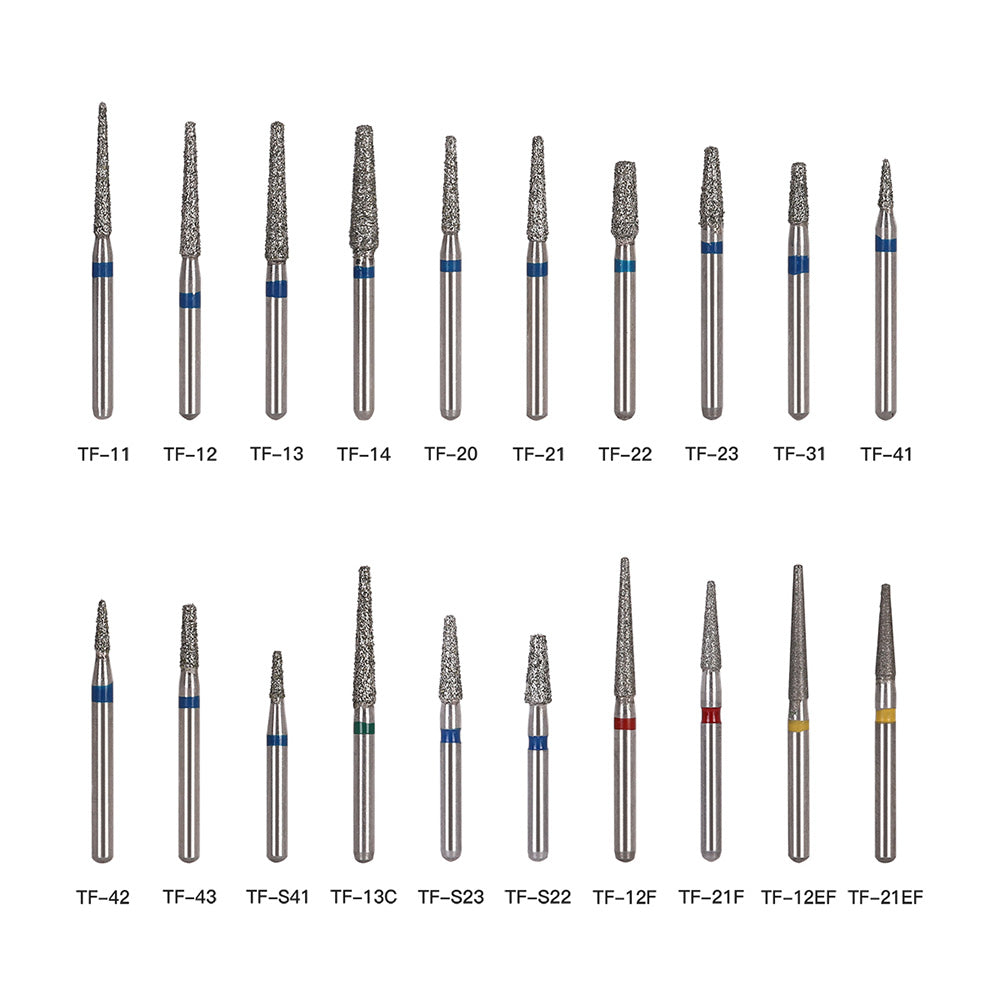 AZDENT Diamond Bur TF Series Full Size Flat Cone 5pcs/Pack-azdentall.com