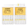 AZDENT Dental Hand K-Files Stainless Steel 25mm #15-80 6p/Pk 9 Color-azdentall.com