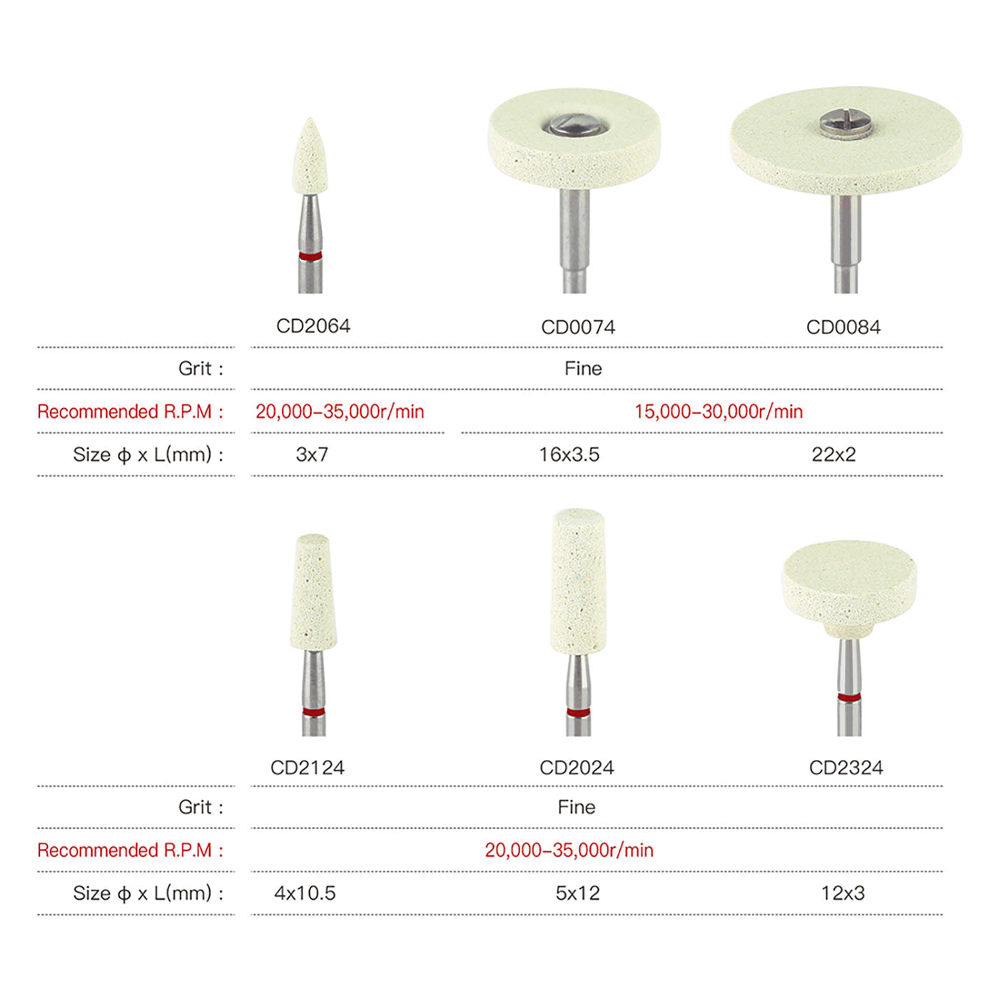 AZDENT Dental Polishing Lab Ceramic Diamond Grinder Yellow-azdentall.com