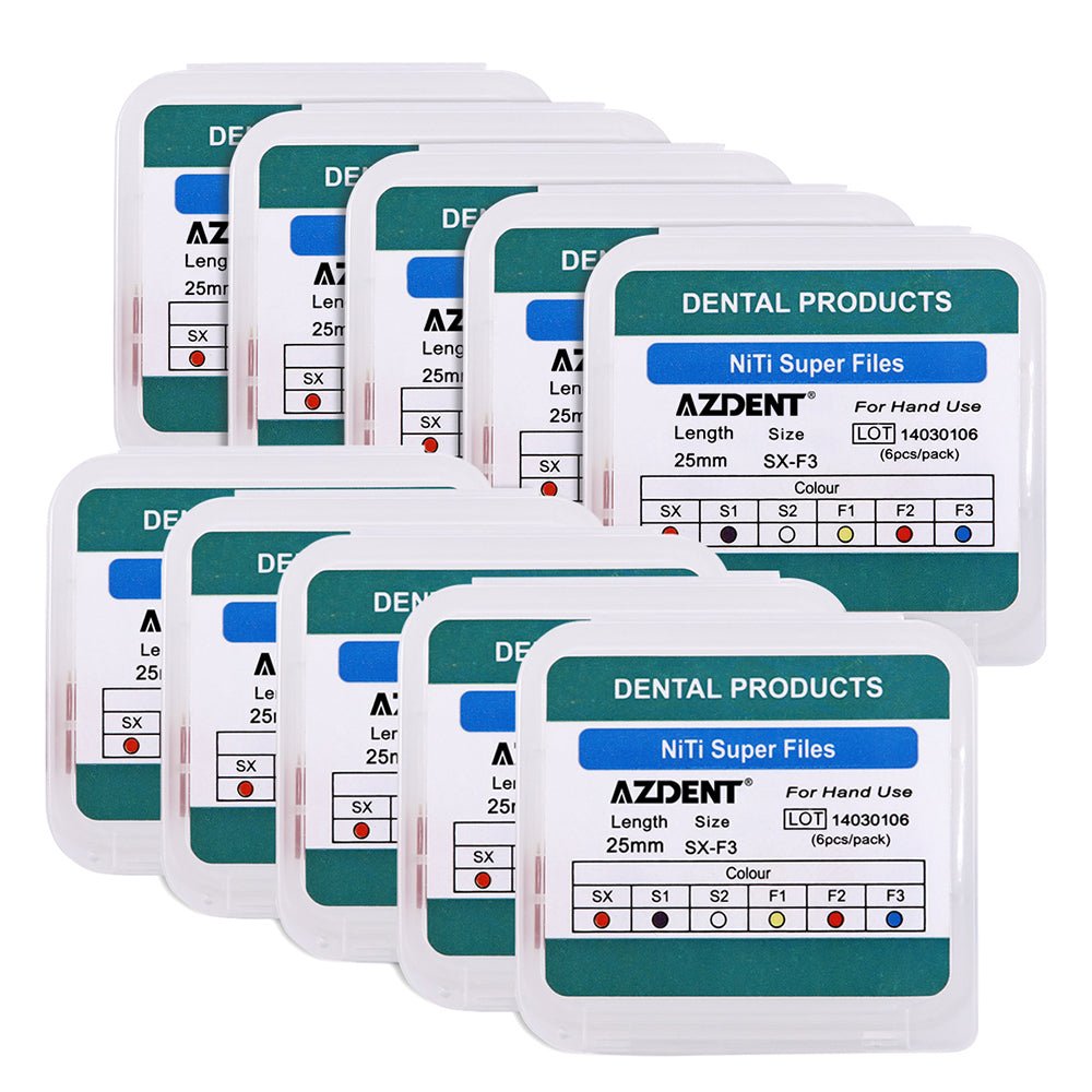 AZDENT Dental Hand NiTi Super Files Heat Activated 25mm 6Pcs/Pack - azdentall.com