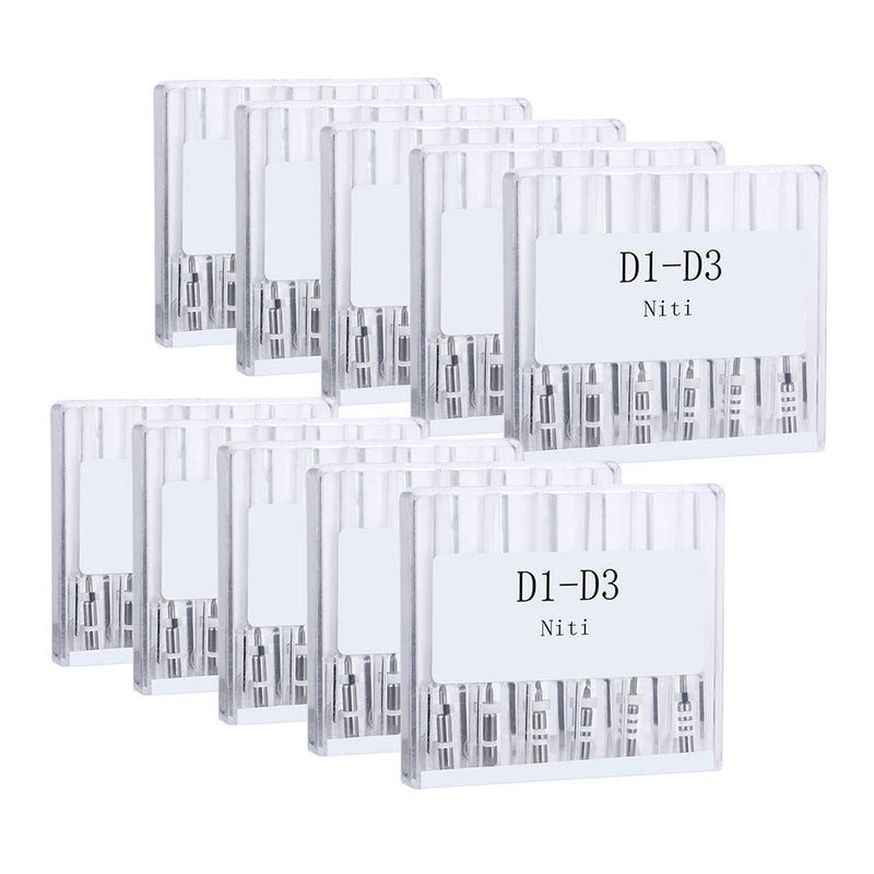 Dental Retreatment Rotary Engine Root Canal NiTi File D1-D3 6pcs/Box-azdentall.com