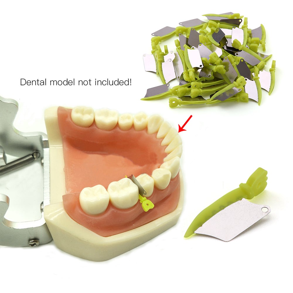 Dental Prime Teeth Interproximal Plastic Wedge with Protection Dental Steel Matrix Small Green 50/Box