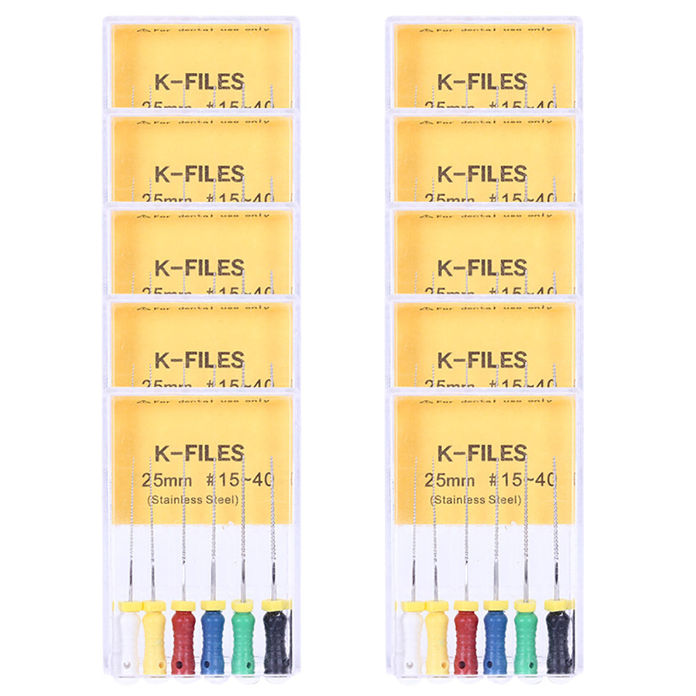 Hand K-Files Stainless Steel 25mm #15-40 Assorted 6pcs/Box-azdentall.com