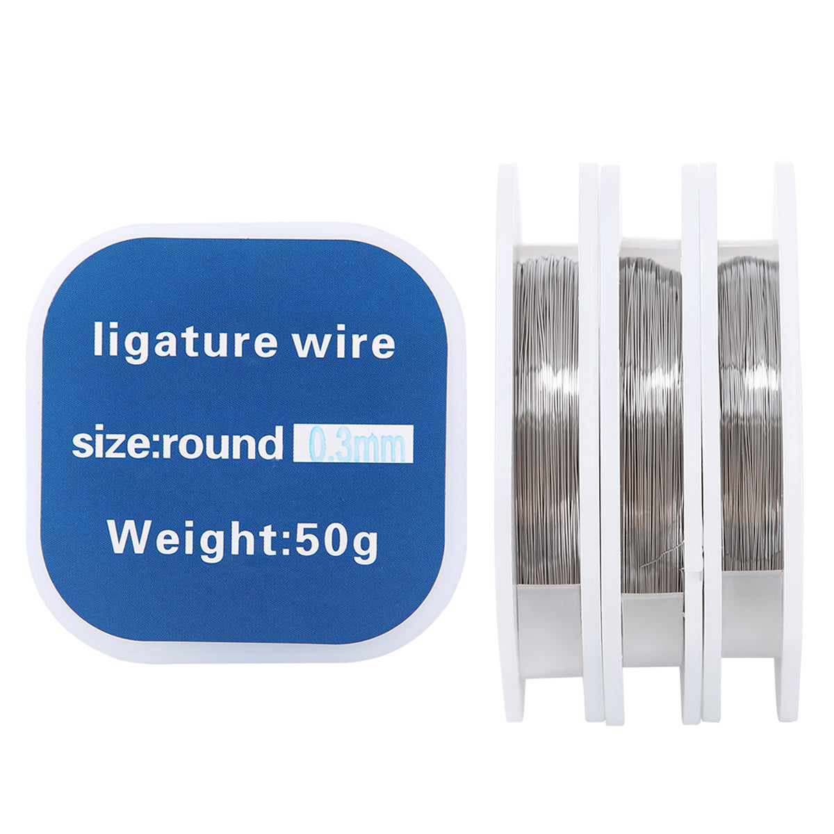 Dental Orthodontic Ligature Wire Stainless Steel Round 3 Sizes 50g/Roll-azdentall.com