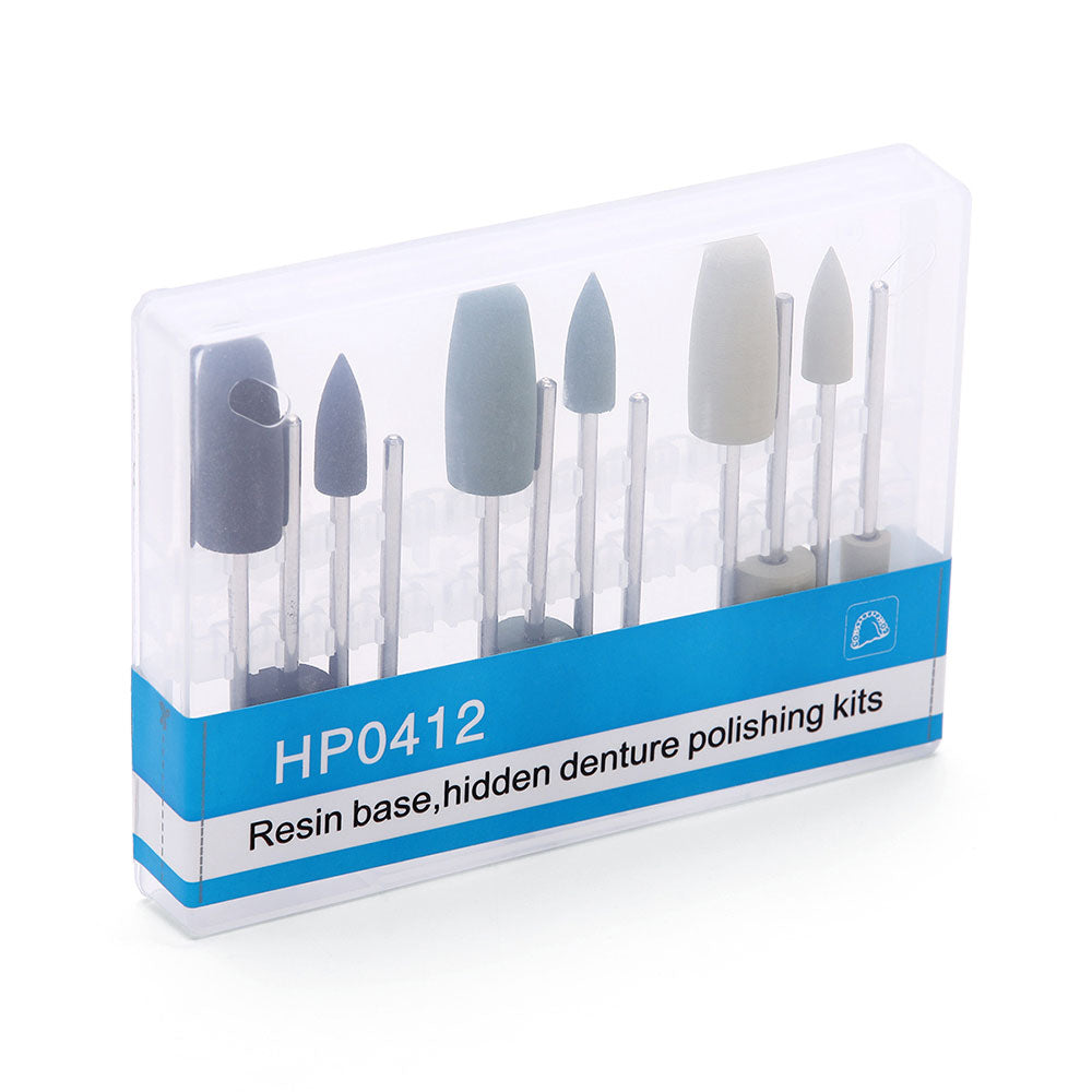 Dental Diamond Burs Hidden Resin Base Polishing Kit for Low Speed HP 0412 12pcs/Box-azdentall.com