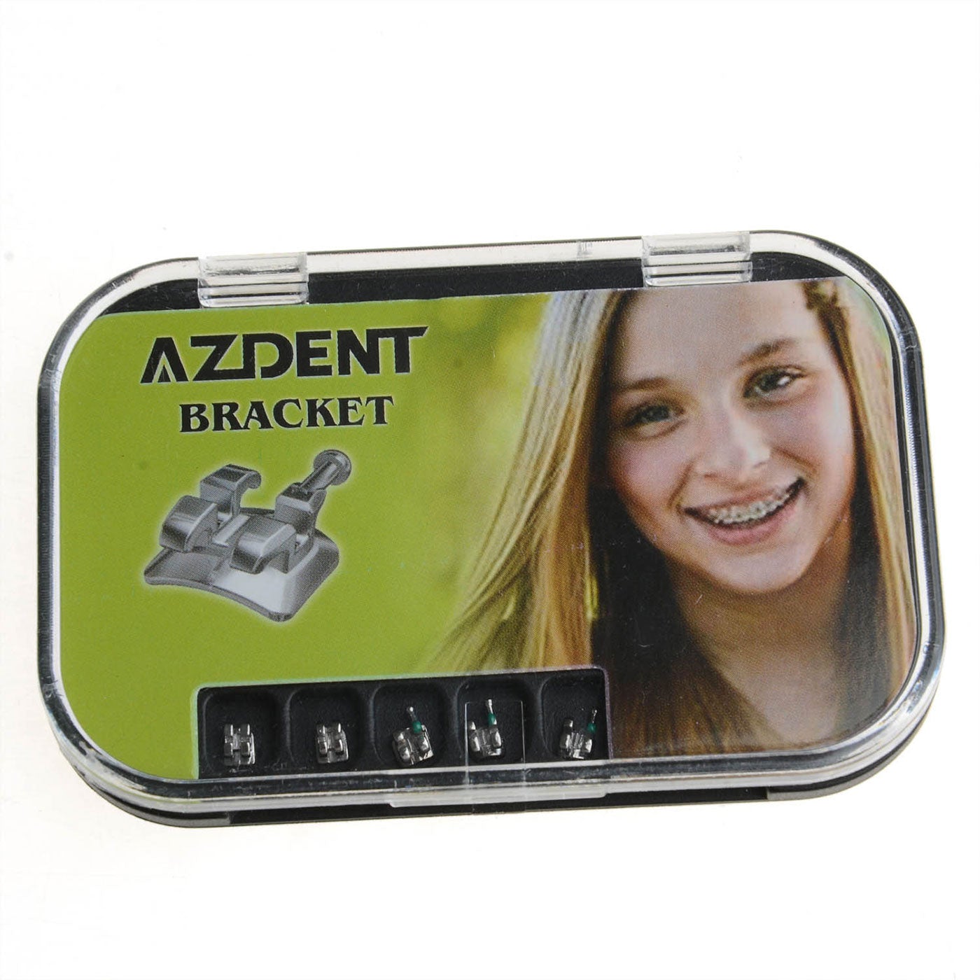 AZDENT Dental Metal Brackets MIM Monoblock Mini Roth .022 Hooks on 345 20pcs/Box