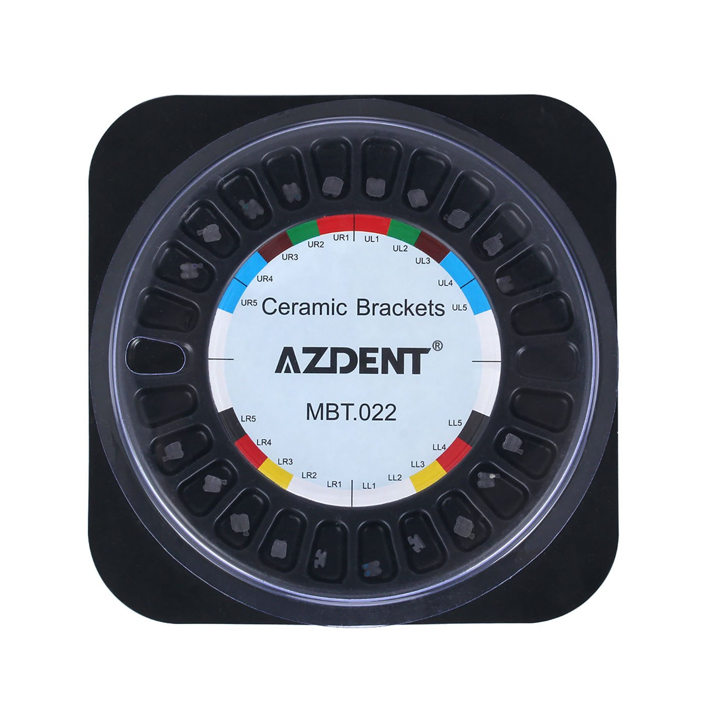 AZDENT Dental Orthodontic Ceramic Brackets Braces MBT Slot .022 Hooks 345 20pcs/Box - azdentall.com