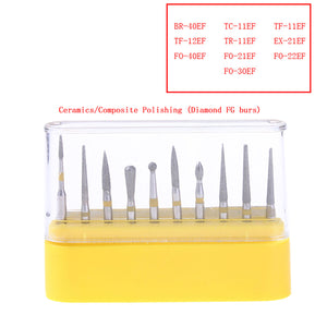 AZDENT Dental Diamond Bur FG-105 Ceramics/Composite Polishing Kit 10pcs/Kit-azdentall.com