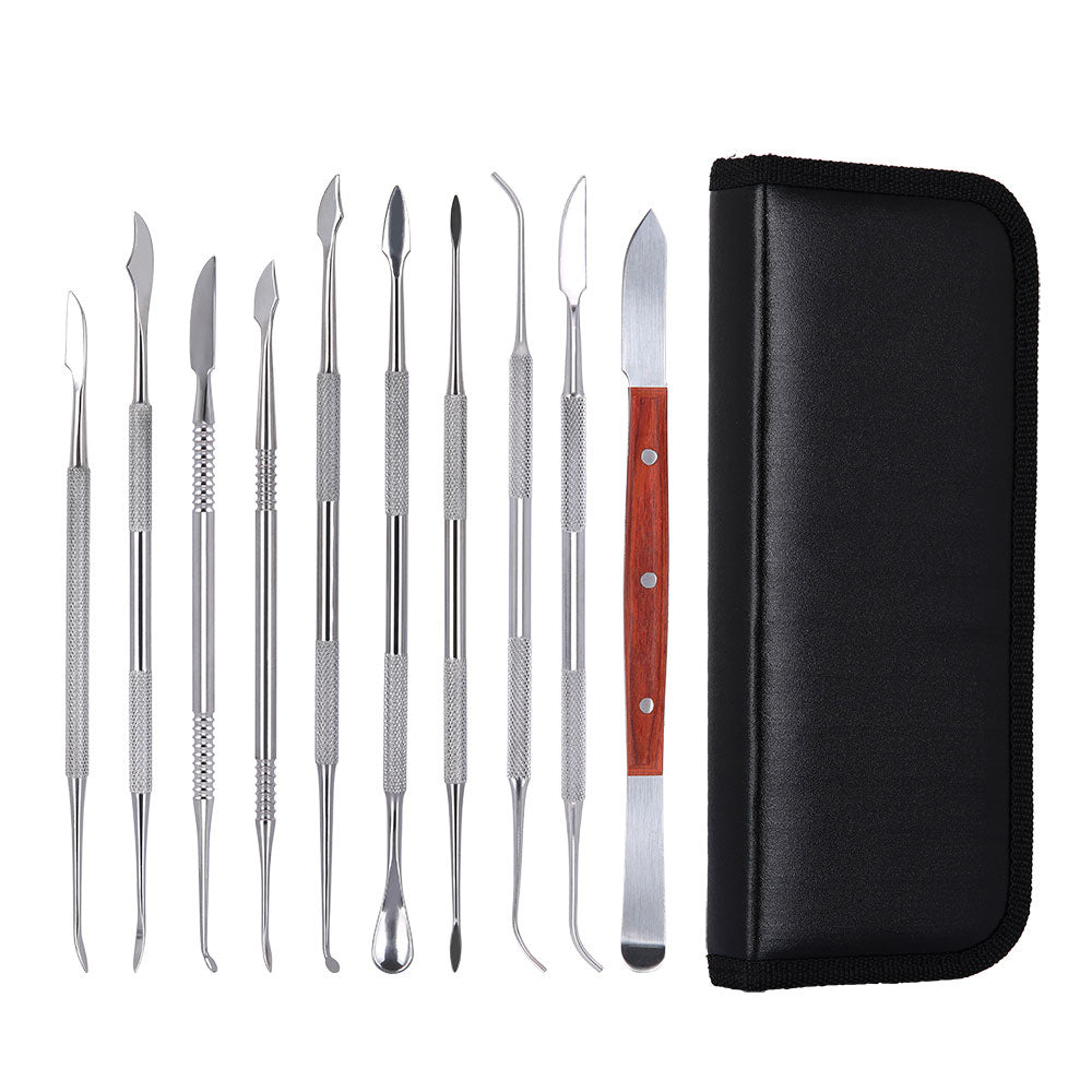 Dental Spatula Plaster Knife Practical Stainless Steel Versatile Teeth Wax Carving Tool Set 10pcs/Kit-azdentall.com