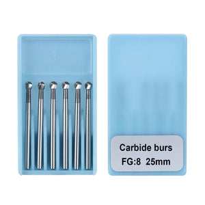Dental FG #8 SL Surgical Length Round 25mm Carbide Burs 6pcs/Box-azdentall.com