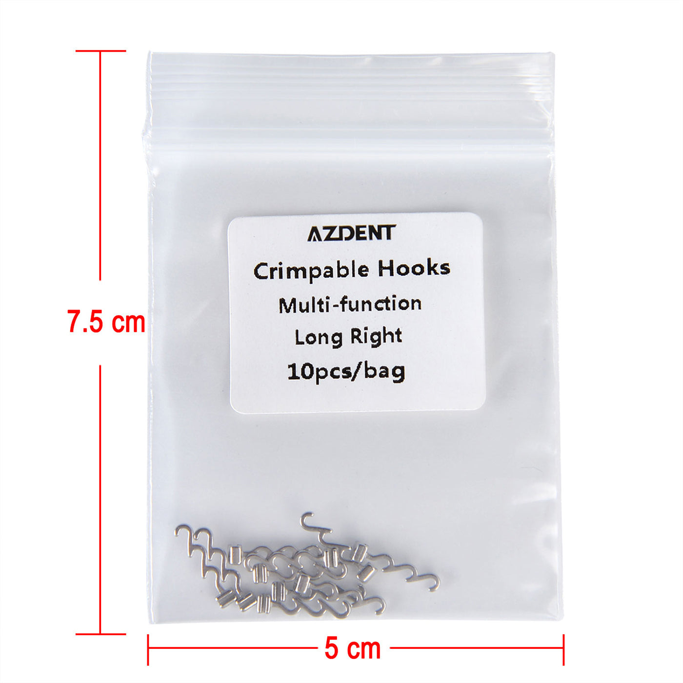 AZDENT Crimpable Hooks Long Right Tube Multi-function 10pcs/Bag - azdentall.com