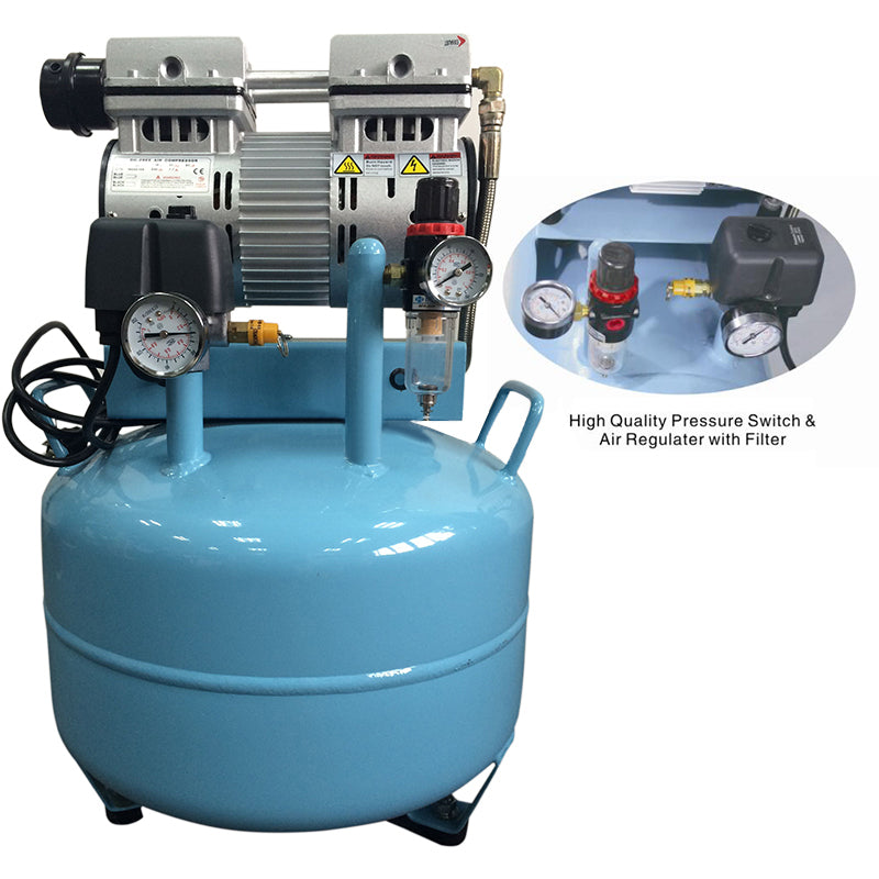 Dental Noiseless Oil Free Oilless Air Compressor 40L 780W 150L/min for 1PC Dental Chair