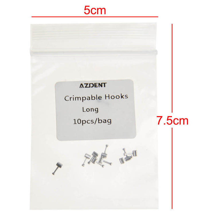 AZDENT Crimpable Hooks Instrument Short/Long 10pcs/Bag - azdentall.com