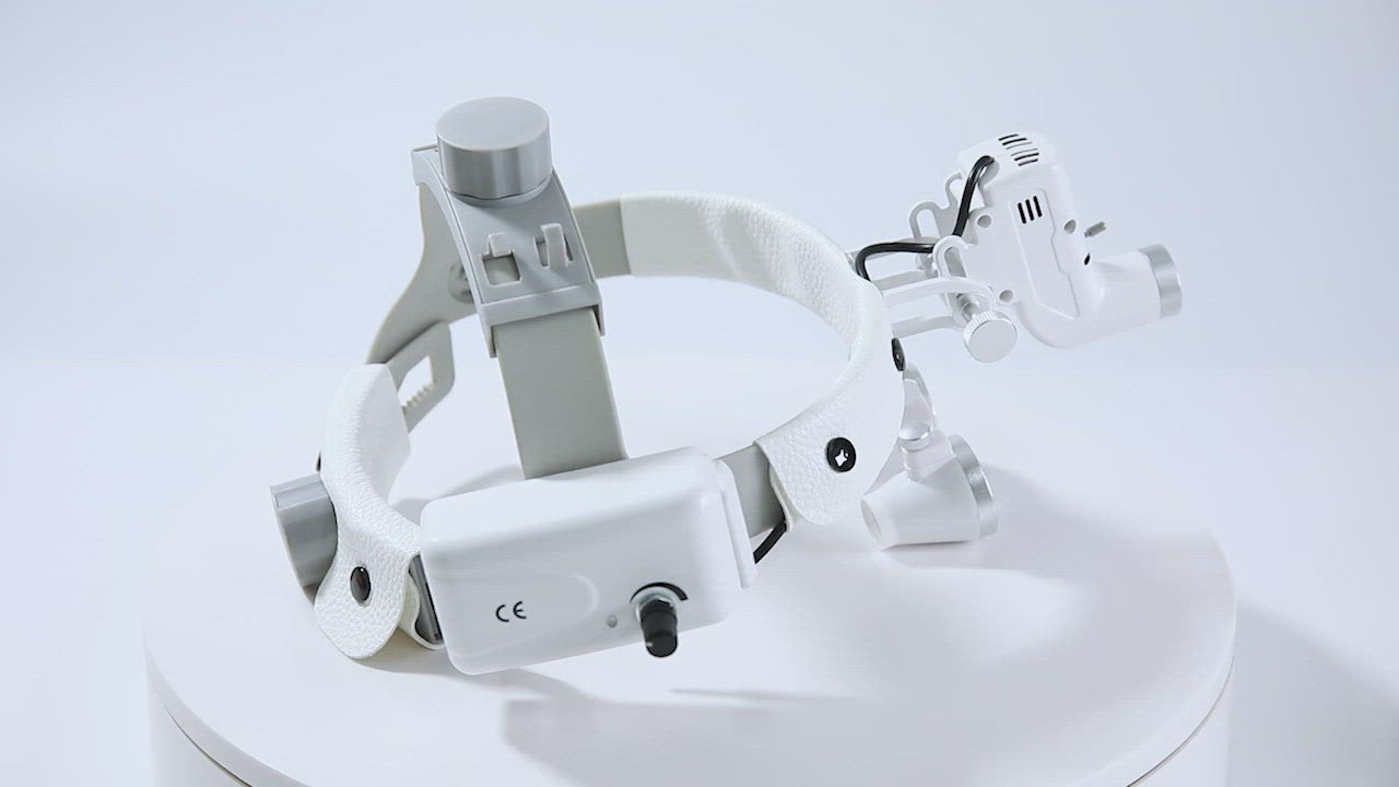 Load video: Dental Loupe Headband 3.5X Magnification Surgical Binocular Loupes With 5W LED Headlight