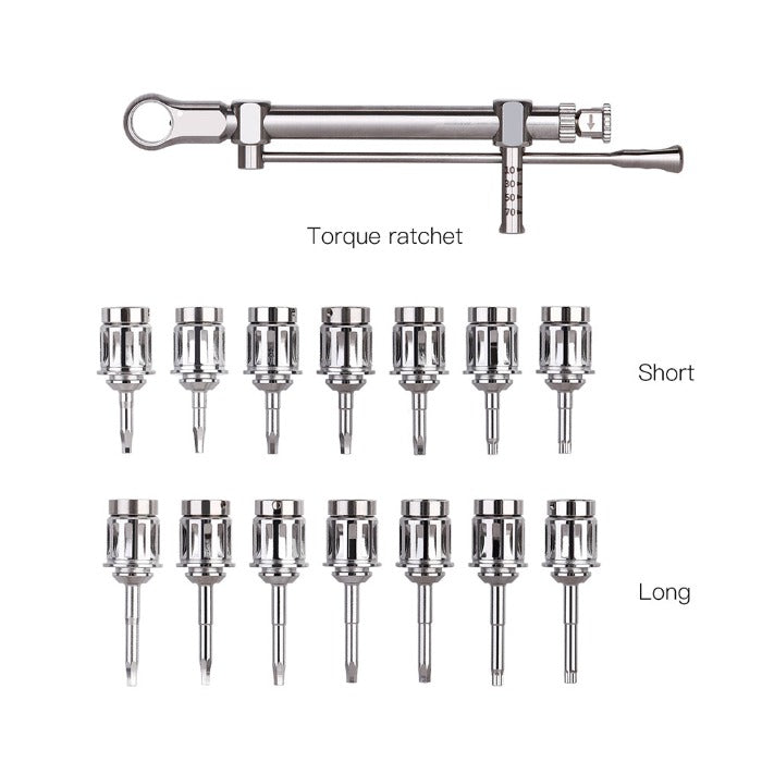Universal Dental implant Torque Wrenche & Drivers Kit - azdentall.com