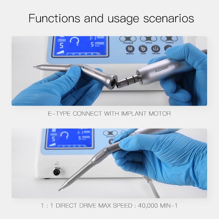 Dental 1:1 20 Degree Surgical Low Speed Contra Angle Handpiece Straight Head - azdentall.com