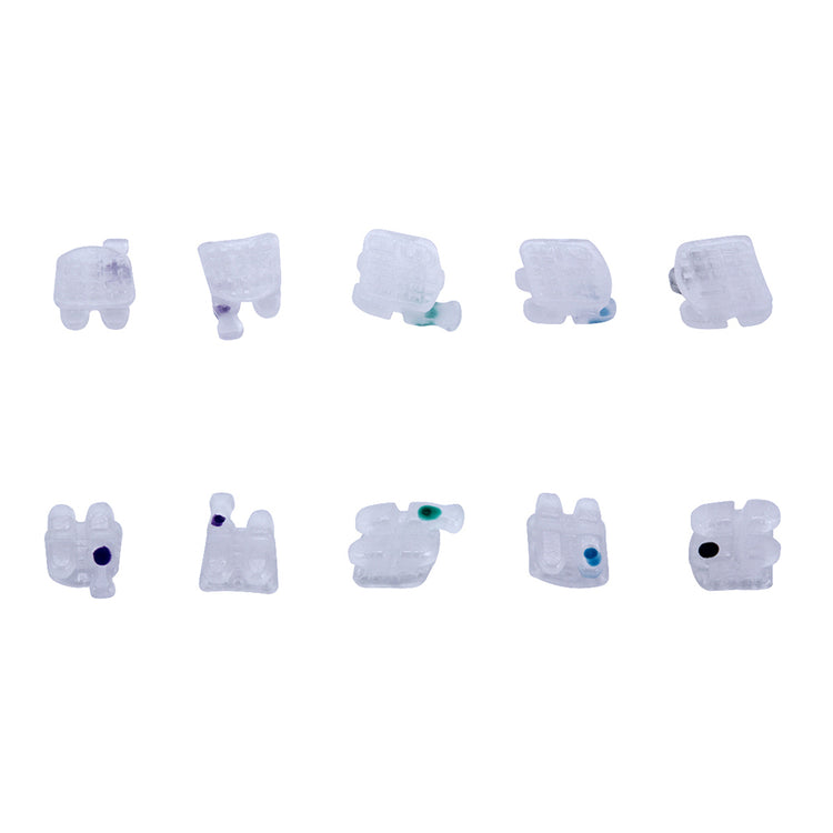 AZDENT Dental Orthodontic Ceramic Bracket Braces Roth 0.018 Hooks On 345 20pcs/Box - azdentall.com