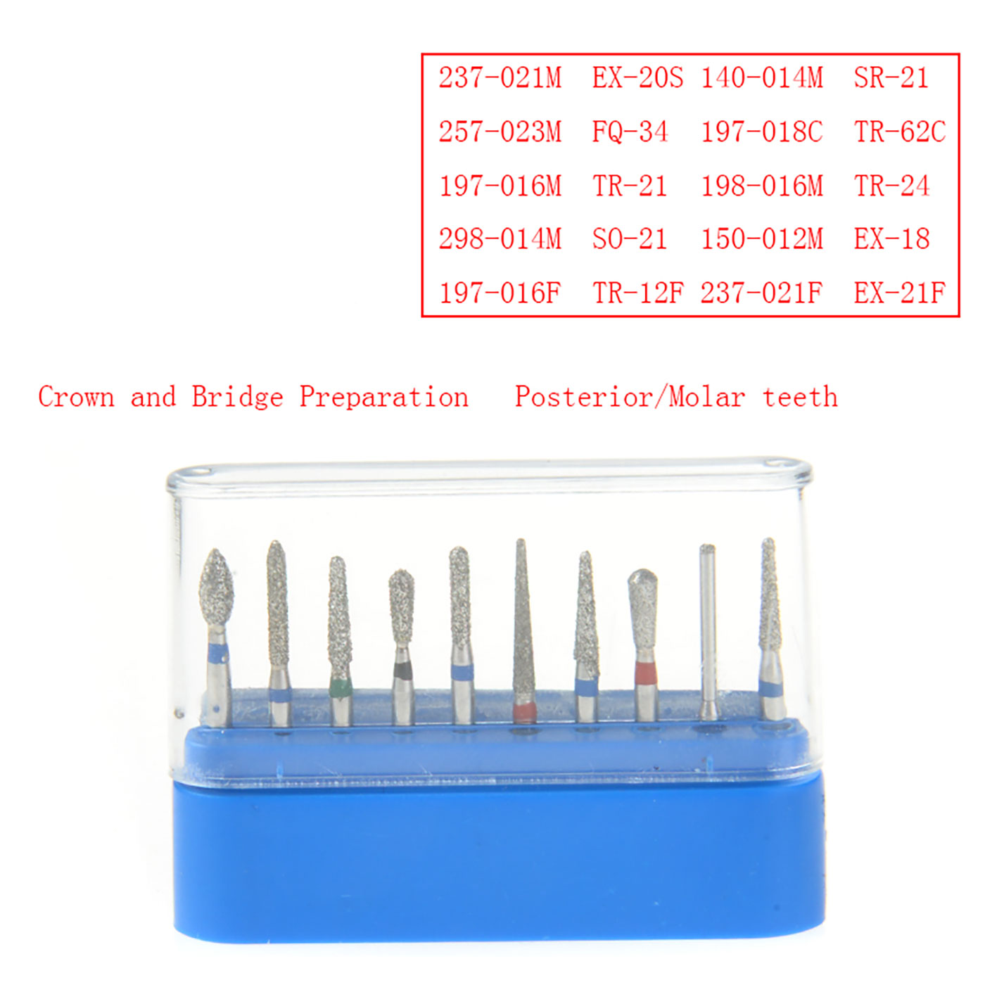 AZDENT Dental Diamond Bur FG-102 Crown Preparation Molar Teeth Kit 10pcs/Kit-azdentall.com