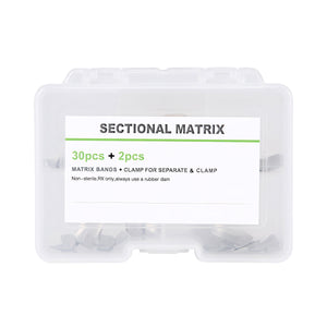 Dental Sectional Contoured Metal Matrices Matrix Refill F1 30pcs Bands And 2 Rings