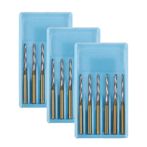 3 Boxes Dental FG Carbide Finishing Burs 25mm Gold 6pcs/Box - azdentall.com