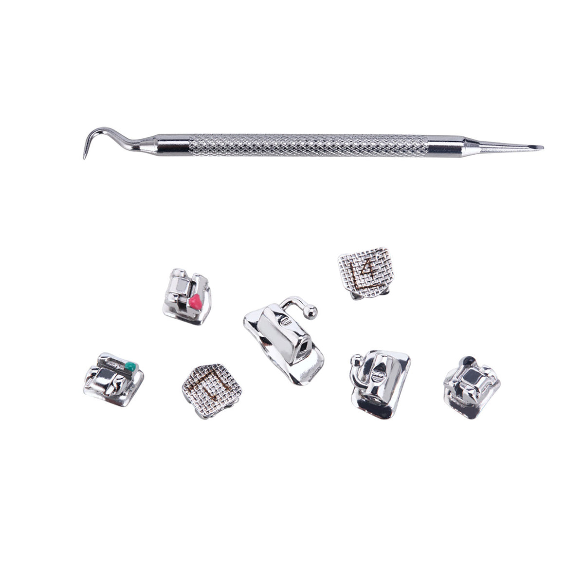 Dental Self-Ligating Metal Brackets - Roth 0.22" With Hooks For Orthodontic Treatment