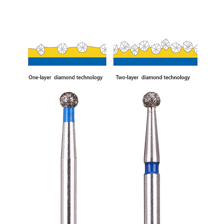 AZDENT Diamond Burs FG BR-31 Round Ball Two Layers 5pcs/Box-azdentall.com