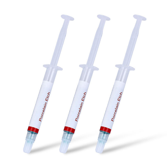 3 PCS Dental Porcelain Etch Gel 9.5% Hydrofluoric Acid Etchant 2.5ml/Syringe - azdentall.com