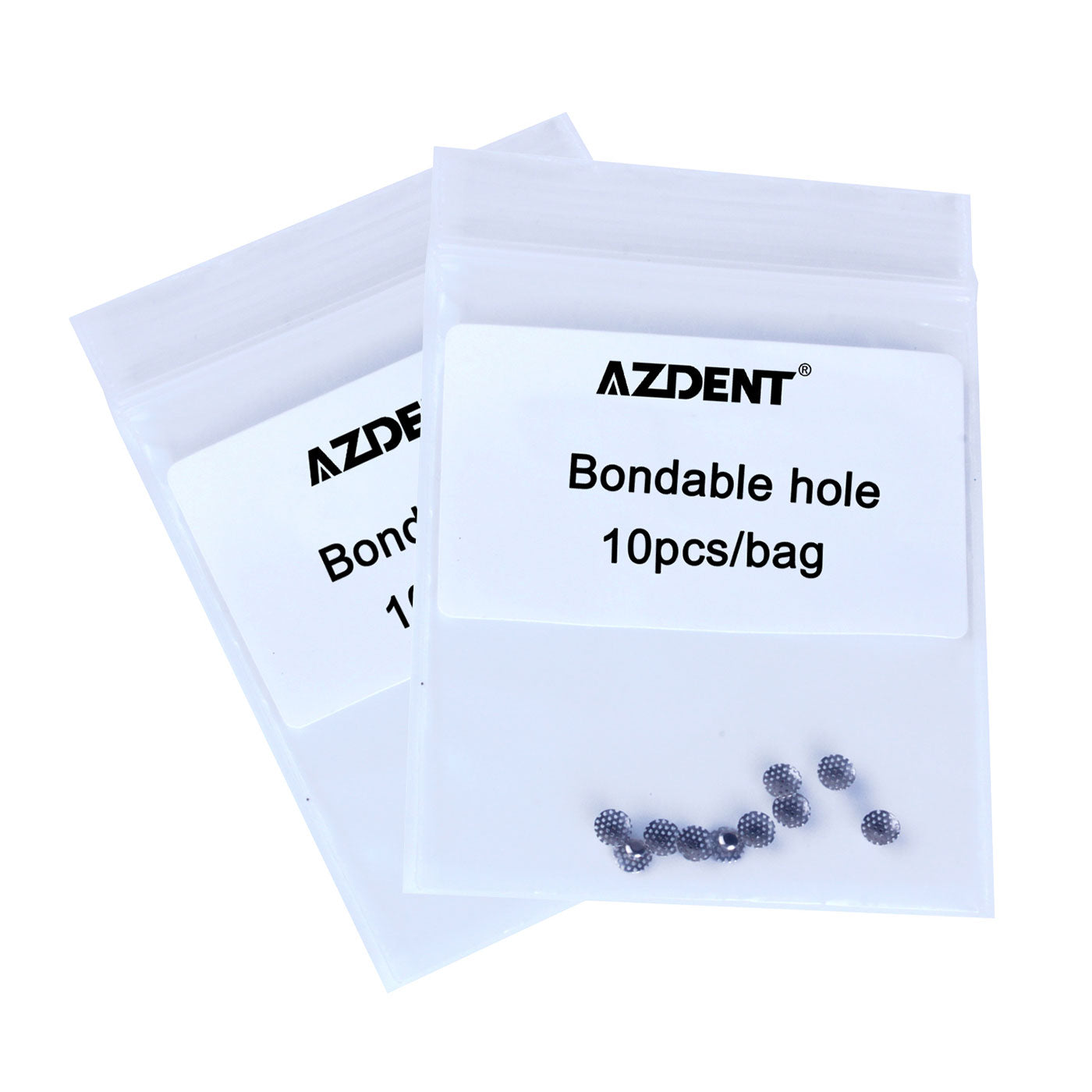 AZDENT Dental Lingual Button Bondable Mesh Base With Hole 10pcs/Bag - azdentall.com