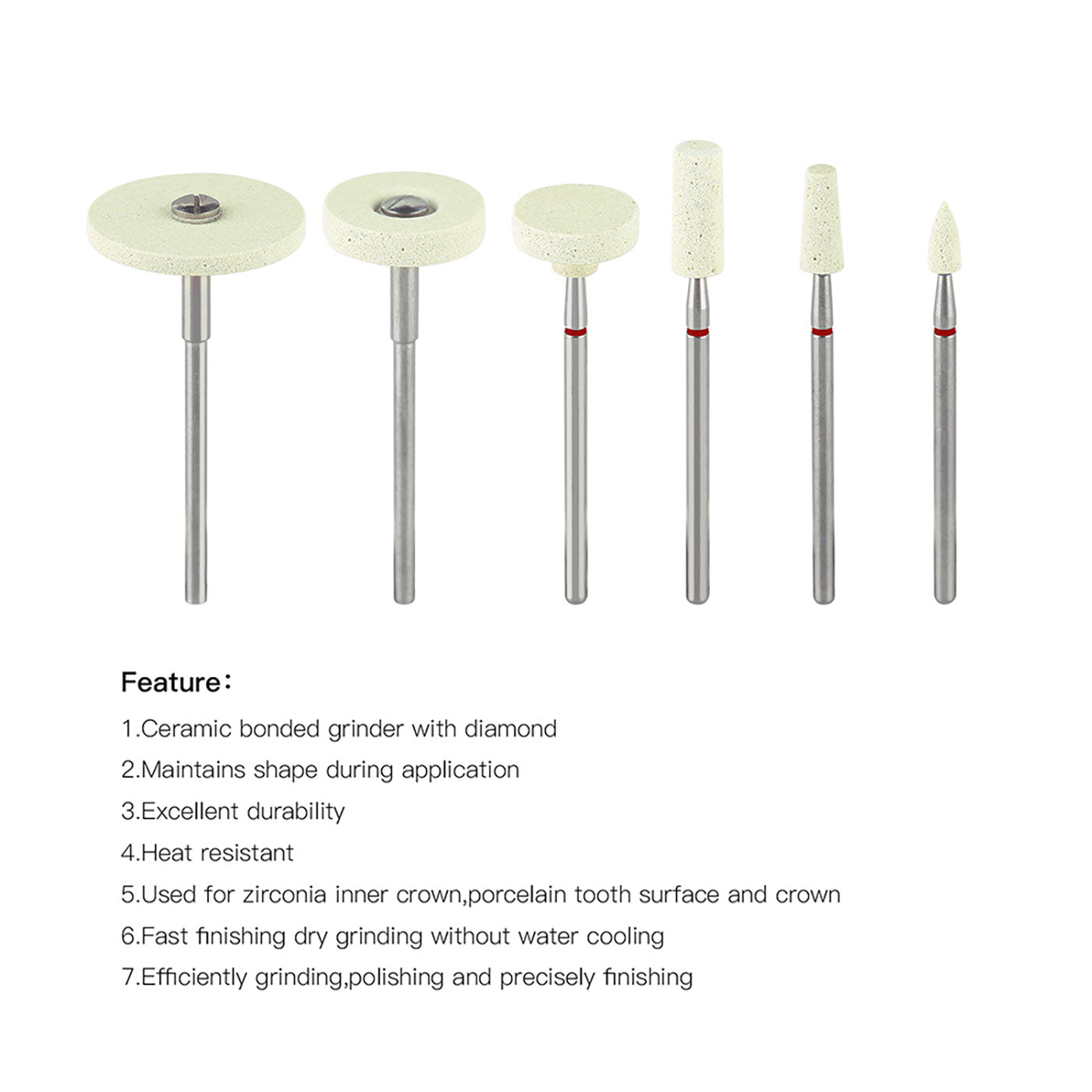 AZDENT Dental Polishing Lab Ceramic Diamond Grinder Yellow-azdentall.com