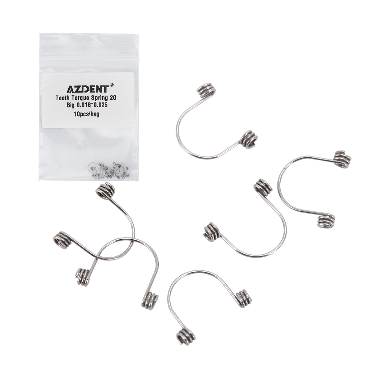 AZDENT Tooth Torque Rectangular Spring 2G Big 0.018*0.025 10pcs/Bag - azdentall.com