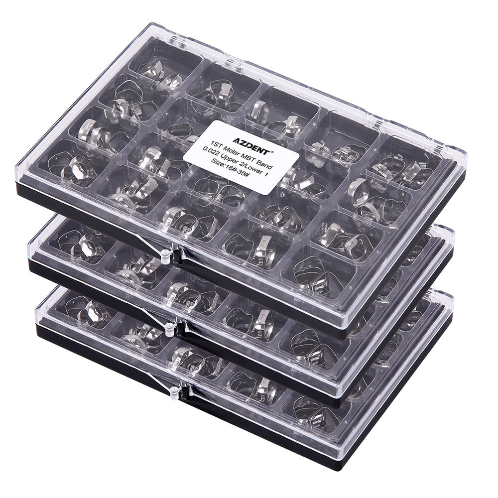 3 Boxes AZDENT Molar Bands with Buccal Tube First Molar MBT .022 80pcs/Box - azdentall.com