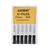 AZDENT Dental Hand K-Files Stainless Steel 21mm #15-80 6p/Pk 9 Color-azdentall.com